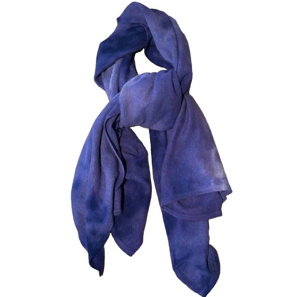 LBD Lynne Valentine 100% Cashmere Scarf Purple Tie Dye Shawl 30.5" X 84"